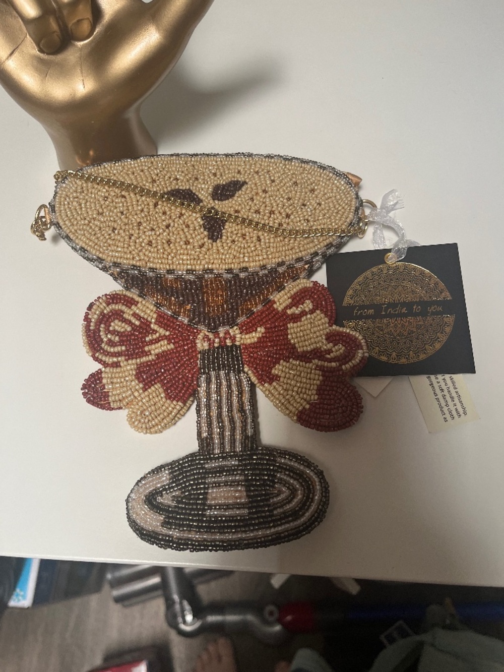 🍸 From India to You Espresso Martini Beaded Shoulder Bag – NWT